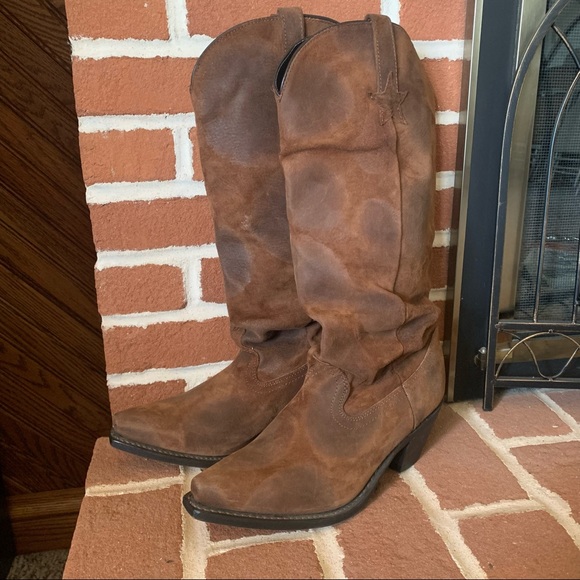 Dingo Pointed Toe Women's Cowboy Suede Boots - Picture 2 of 5